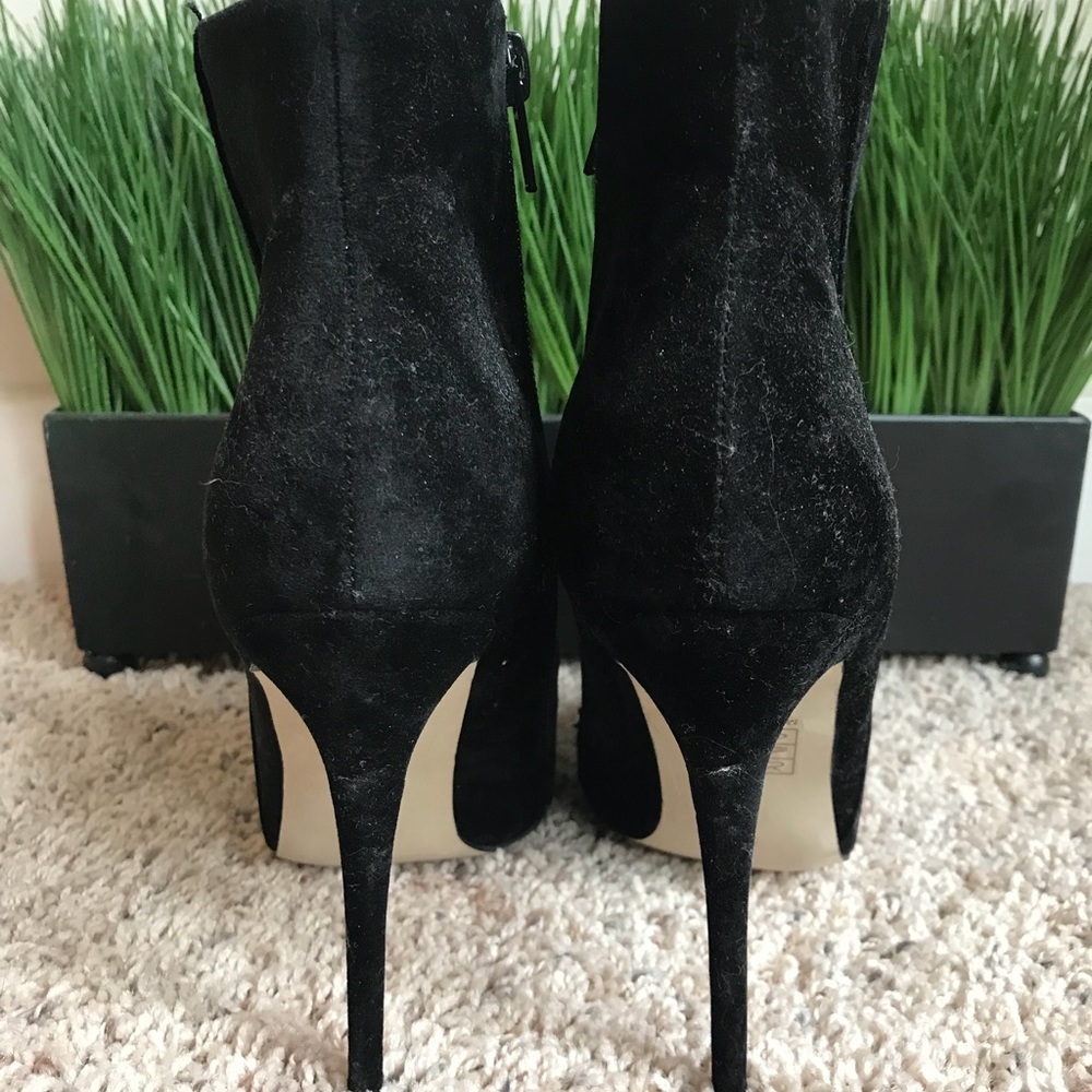 Black Suede Heeled Booties